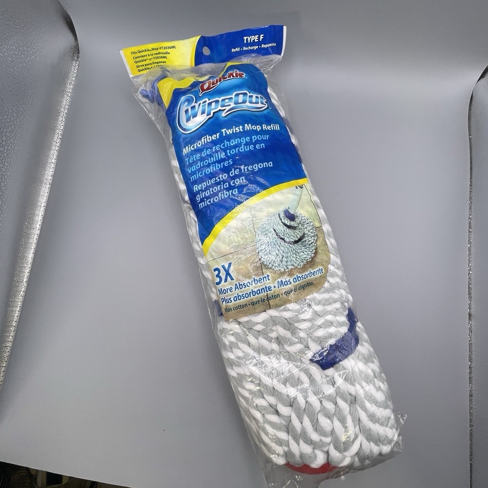 Quickie Wipeout‎ Microfiber Twist Mop Refill Type F Fits Quickie Mop #72036ML